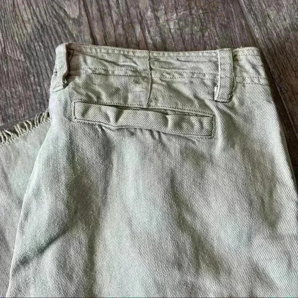 Current Elliott Womens Khaki Raw Hem Straight Leg Pants Size 30 - Picture 5 of 8